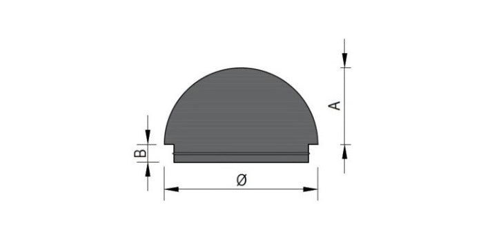 V2A Edelstahl Endkappe Vollmaterial - halbrund - Lamelle