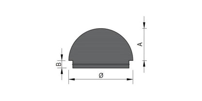 V2A Edelstahl Endkappe Vollmaterial - halbrund - Lamelle