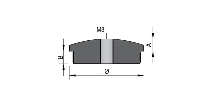 V2A Edelstahl Endkappe Vollmaterial - gewölbt mit Gewinde M8 - Rändel