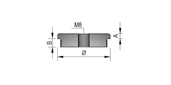 V2A Edelstahl Endkappe Vollmaterial - flach mit Gewinde M8 - Rändel