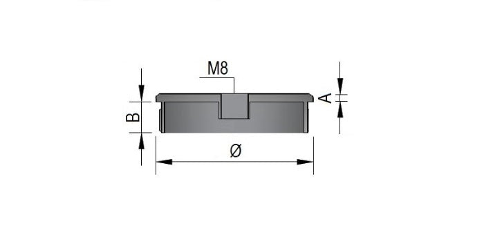 V2A Edelstahl Endkappe hohl - flach mit Gewinde M8 - Rändel