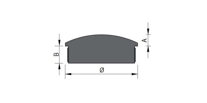 V2A Edelstahl Endkappe Vollmaterial - gewölbt - Rändel