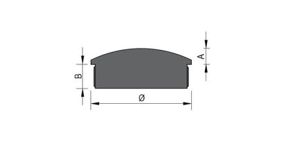 V2A Edelstahl Endkappe Vollmaterial - gewölbt - Rändel