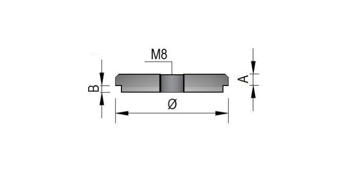 V2A Edelstahl Aufschweißkappe mit Fase 45° & Gewinde M8