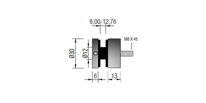 V2A Edelstahl Punkthalter Ø30 mm