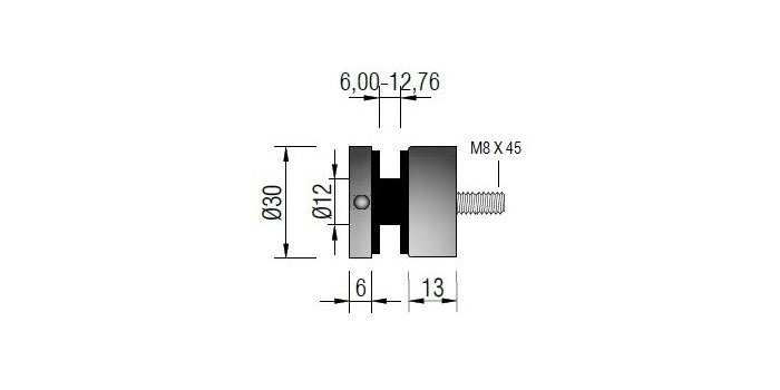 V4A Edelstahl Glaspunkthalter Ø30 mm