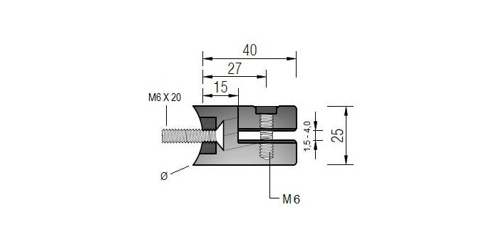 V2A Edelstahl Blechhalter Ø25 mm