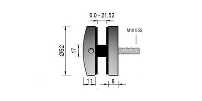 V4A Edelstahl Glaspunkthalter Ø52 mm - DIN 18008 konform