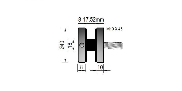 V2A Edelstahl Punkthalter Ø40 mm