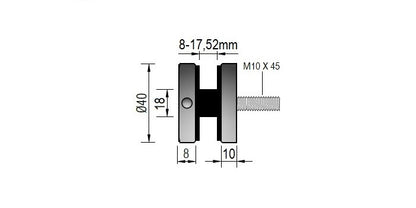 V2A Edelstahl Punkthalter Ø40 mm