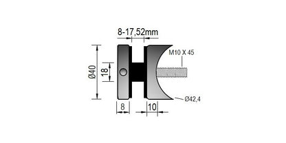 V2A Edelstahl Punkthalter Ø40 mm