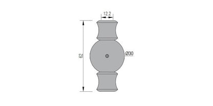 V2A Edelstahl Zierhülse mit Klemmschraube & Durchgangsloch