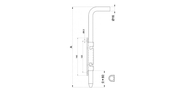 V2A Edelstahl Torriegel zum Anschrauben