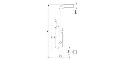 V2A Edelstahl Torriegel zum Anschrauben