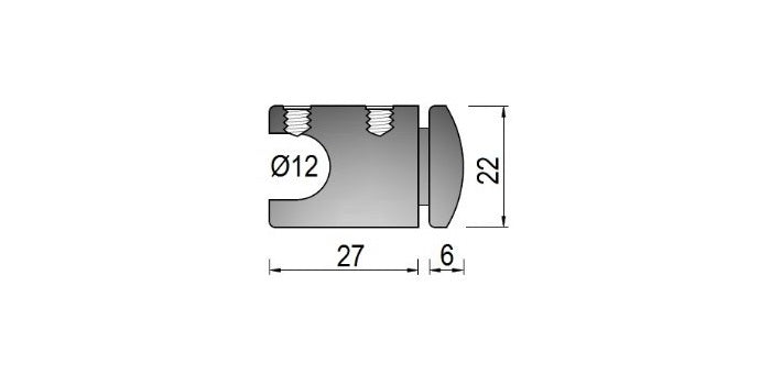 V2A Edelstahl Blechhalter Ø22 für Stab Ø12