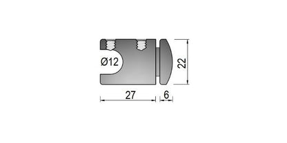 V2A Edelstahl Blechhalter Ø22 für Stab Ø12