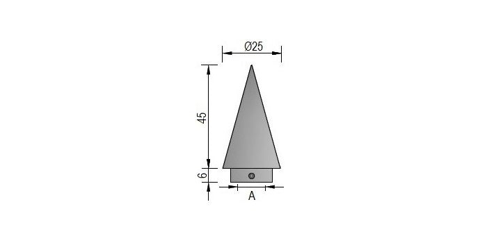 V2A Edelstahl Aufsteckspitze mit Sackloch