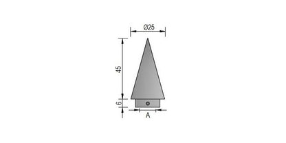 V2A Edelstahl Aufsteckspitze mit Sackloch