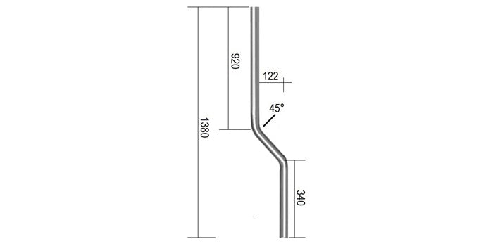 V2A Edelstahl Pfosten gebogen