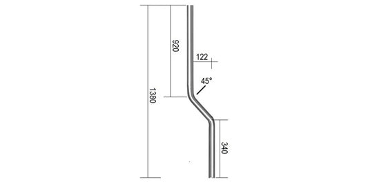 V2A Edelstahl Pfosten gebogen