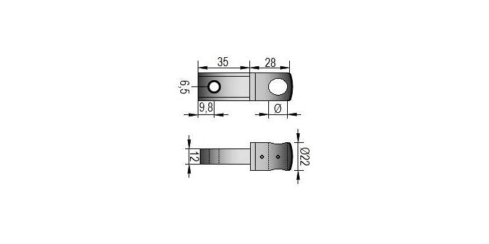 V2A Edelstahl Querstabhalter für Schwertpfosten