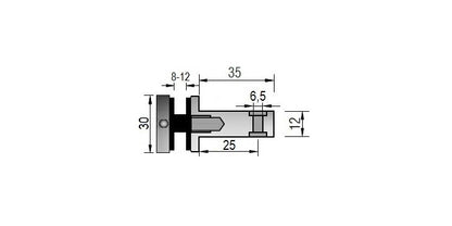 V2A Edelstahl Adapter mit Glaspunkthalter Oberteil Ø30 mm