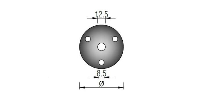 V2A Edelstahl Ronde mit 4x Bohrung - Längsschliff