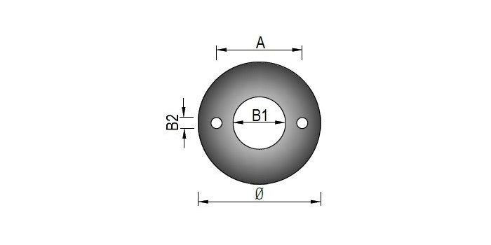 V2A Edelstahl Ronde mit 3x Bohrung - Rundschliff