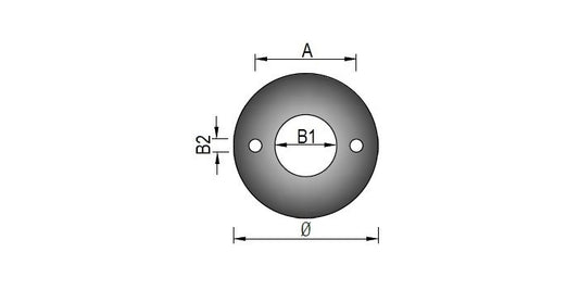 Stahl Ronde mit 3 Bohrungen für Rohr