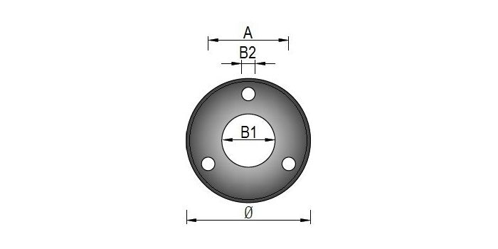 V2A Edelstahl Ronde mit 4x Bohrung - Rundschliff & Fase