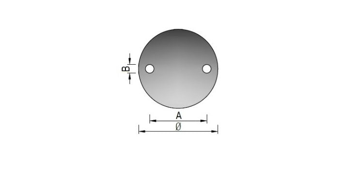V2A Edelstahl Ronde mit 2x Bohrung - Längsschliff