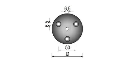 V2A Edelstahl Ronde mit 4x Bohrung - Rundschliff