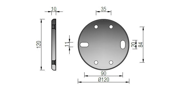 V2A Edelstahl Ronde für Klemmhalter