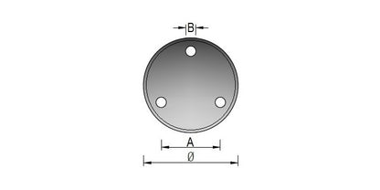 V2A Edelstahl Ronde mit 3x Bohrung - Rundschliff & Fase