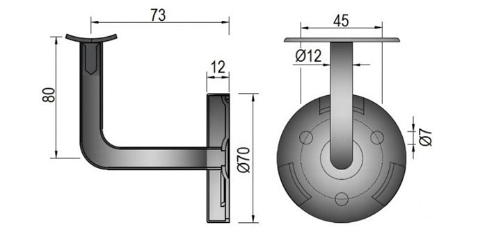 V2A Edelstahl Handlaufträger mit Rosette - verschweißt