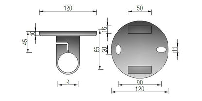 V2A Edelstahl Wandanker mit Klemmhalter