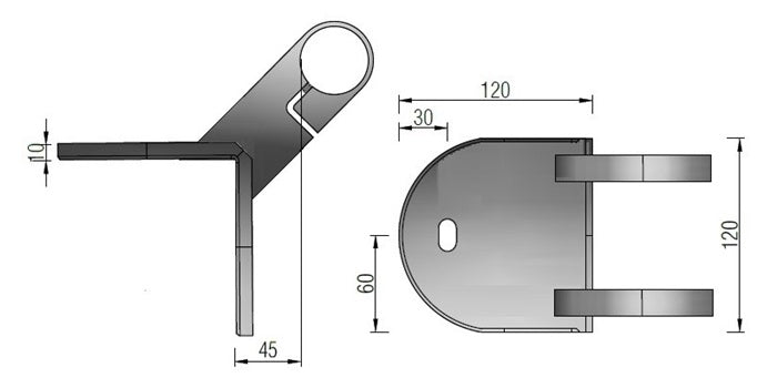 V2A Edelstahl Wandanker Außenecke 90° mit Klemmhalter