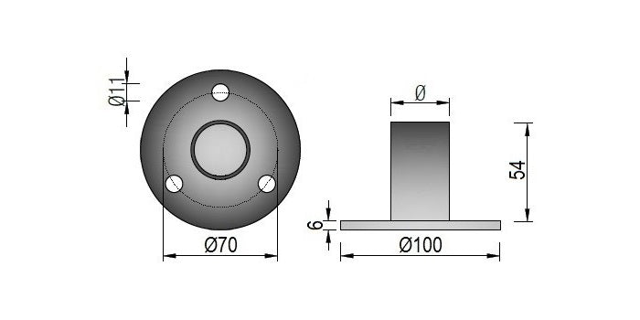 V2A Edelstahl Bodenanker - Pfosten zum kleben