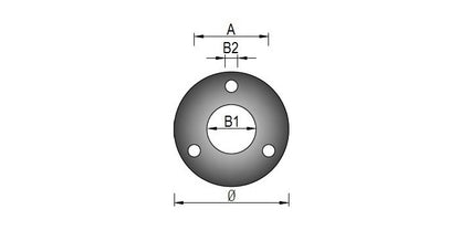 V2A Edelstahl Ronde mit 4x Bohrung - Rundschliff