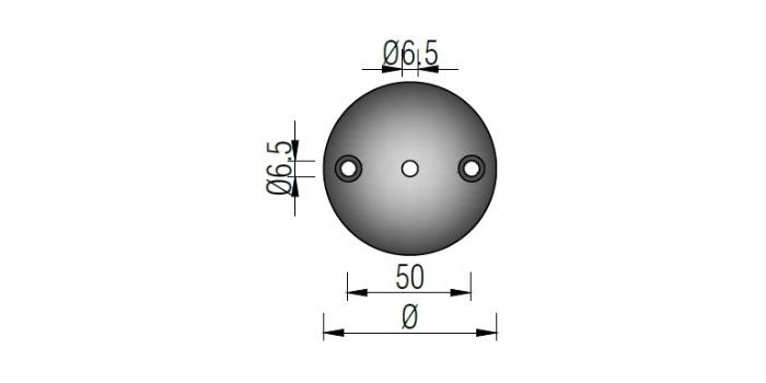 V2A Edelstahl Ronde mit 3x Bohrung - Rundschliff