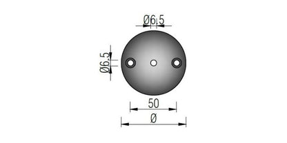 V2A Edelstahl Ronde mit 3x Bohrung - Rundschliff