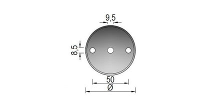 V2A Edelstahl Ronde mit 3x Bohrung - Rundschliff