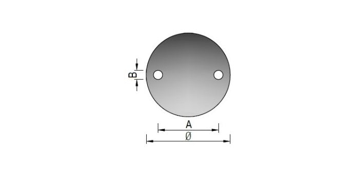 V2A Edelstahl Ronde mit 2x Bohrung - Rundschliff