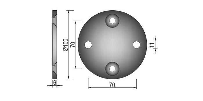 V2A Edelstahl Wandankerplatte lose