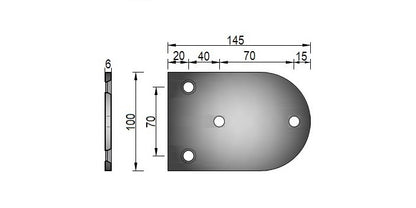 V2A Edelstahl Wandankerplatte lose - für Eckhalterung