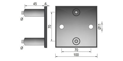 V2A Edelstahl Wandanker inklusive Hülsen und Schrauben