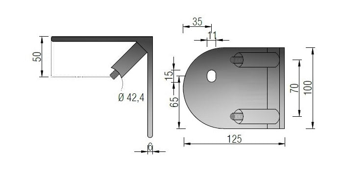 V2A Edelstahl Wandanker Innenecke 90° inklusive Hülsen und Schrauben