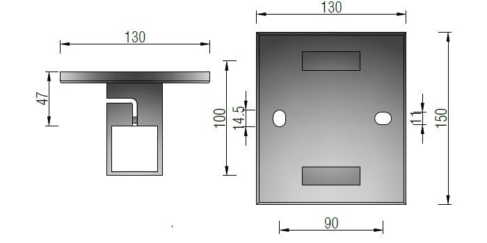 V2A Edelstahl Wandanker mit Klemmhalter