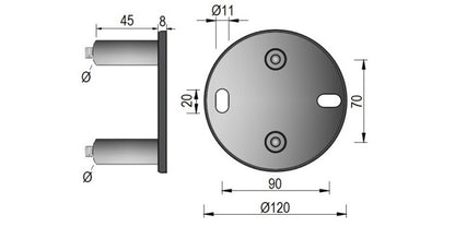 V2A Edelstahl Wandanker inklusive Hülsen und Schrauben