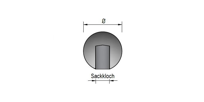 Glaskugel farbig mit Sackloch